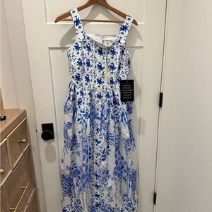 Tuckernuck Blue and White Patterned Dress NWT